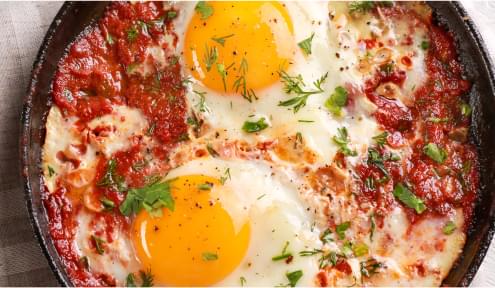 Eggs in Purgatory & Shredded Beef.