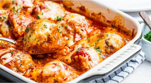 Cheesy Meatball Casserole.