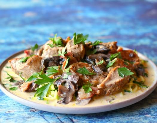 Creamy Pork Stroganoff.